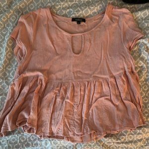 Flowy Keyhole Pink Shirt